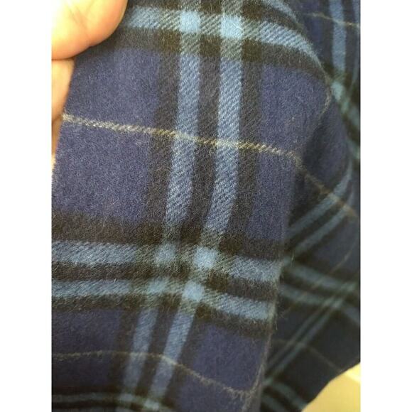 enzo mantovani Unisex Blue Plaid Wool Cashmere Winter Scarf - Picture 5 of 8